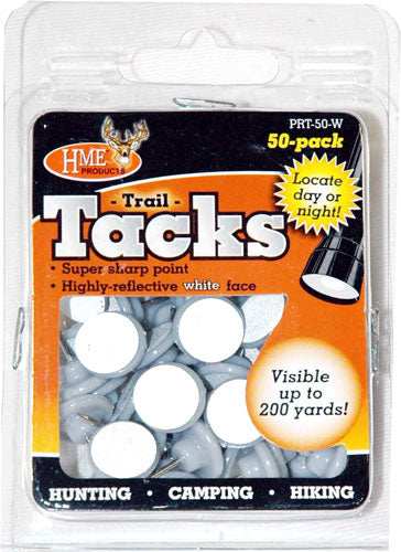 Hme Trail Tacks Reflective - Plastic White 50pk - Skoutley Outdoors LLC