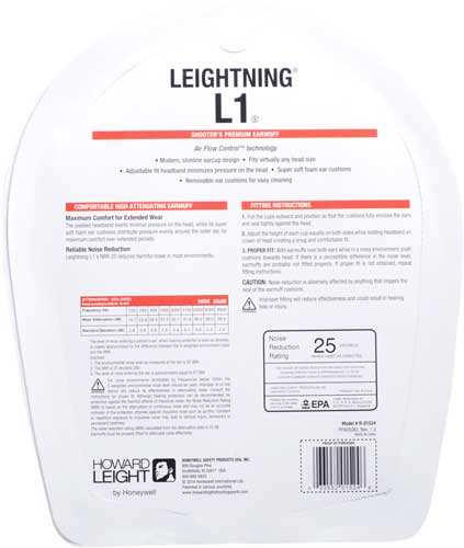 Howard Leight Leightning L1 - Slimline Ear Muff Nrr25 - Skoutley Outdoors LLC