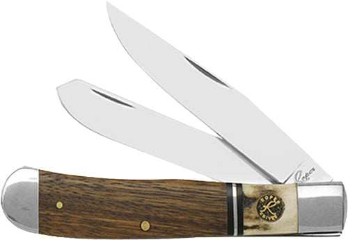Abkt Roper Laredo Stag Trapper - 3.25" Wood/bone Handle - Skoutley Outdoors LLC