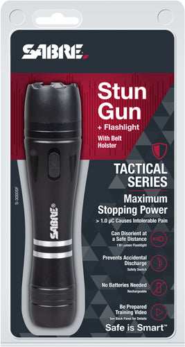 Sabre Stun Gun Flashlight - W/holster 2.517uc Black - Skoutley Outdoors LLC