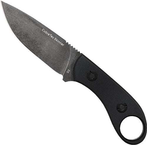 Cobratec D2 Skinner 3.75" Full - Tang Black G10 W/kydex Sheath<