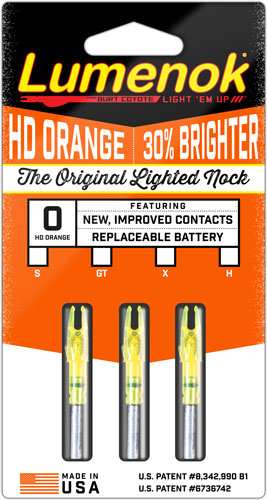 Lumenok Lighted Nock - Signature Series Hd Orange 3pk - Skoutley Outdoors LLC