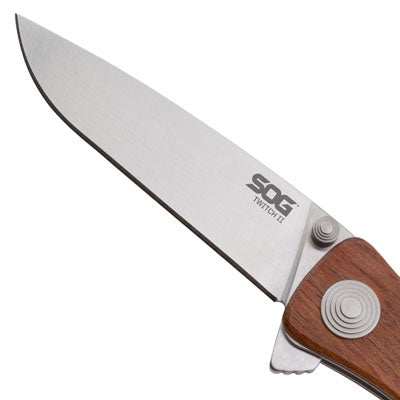 Sog Knife Twitch Ii - Satin Polish Wood Handle - Skoutley Outdoors LLC
