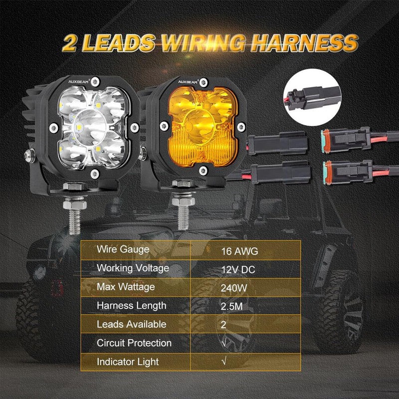 Load image into Gallery viewer, (2 Leads 16AWG) DT Connector LED Light Bar Wiring Harness Kit with Fuse 12V 40A Relay ON/OFF Switch