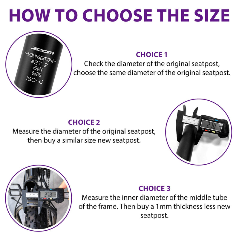 Load image into Gallery viewer, ZOOM Suspension Seatpost Ø27.2/30.9/31.6mm × 350mm