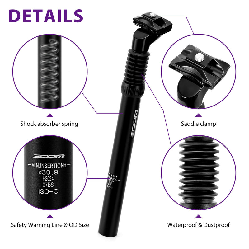 Load image into Gallery viewer, ZOOM Suspension Seatpost Ø27.2/30.9/31.6mm × 350mm