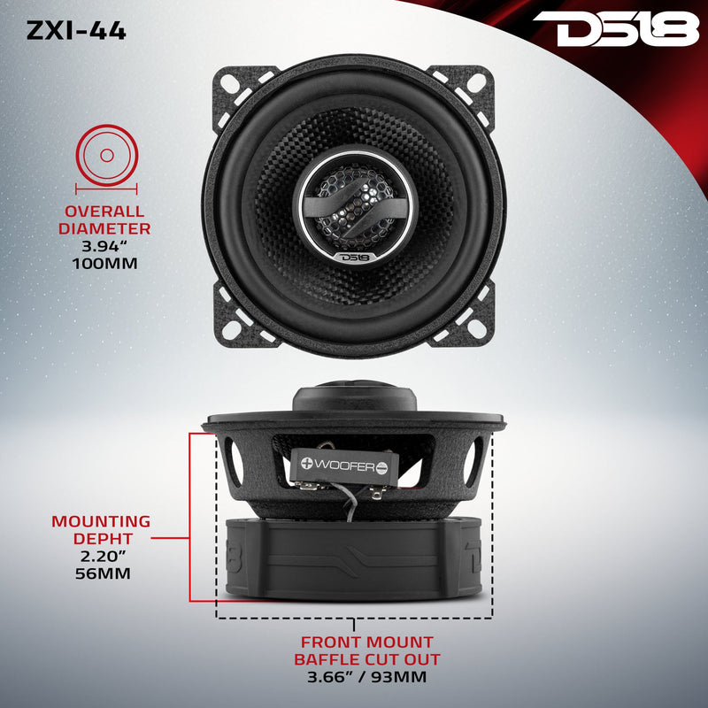 Load image into Gallery viewer, ZXI 4" 2-Way Coaxial Speakers with Kevlar Cone | 50 Watts RMS 4-Ohm