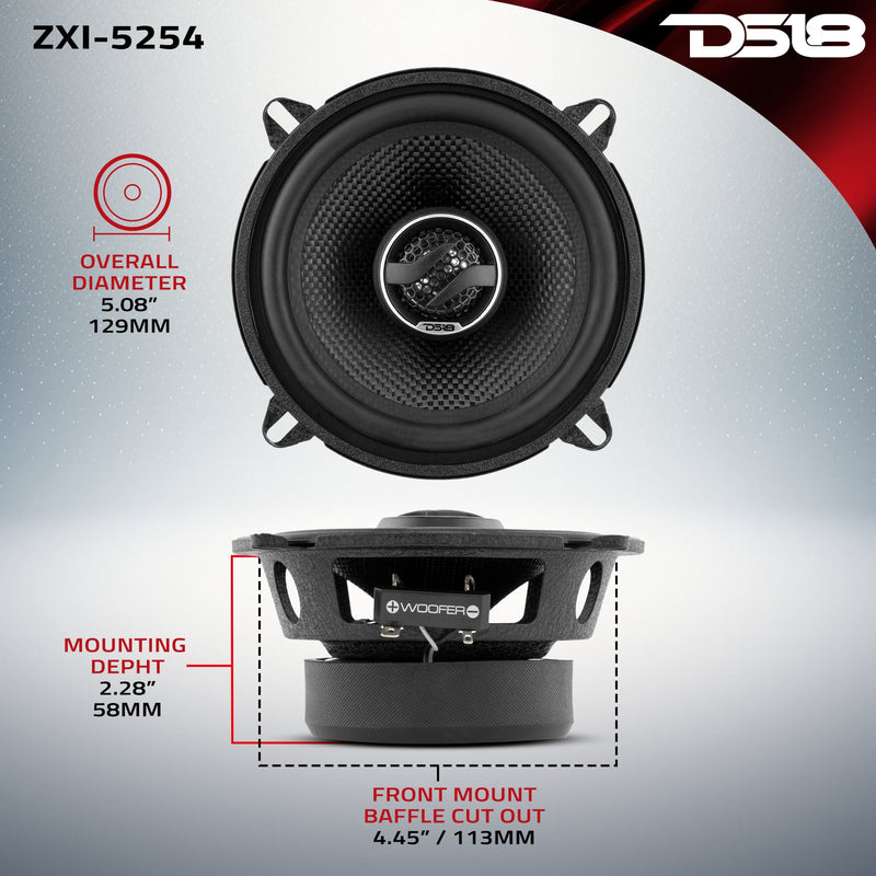 Load image into Gallery viewer, ZXI 5.25" 2-Way Coaxial Speakers with Kevlar Cone | 60 Watts RMS 4-Ohm