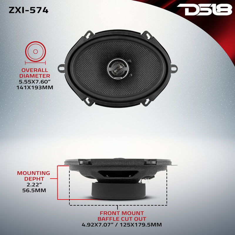 Load image into Gallery viewer, ZXI 5x7" 2-Way Coaxial Speakers with Kevlar Cone | 70 Watts Rms 4-Ohm