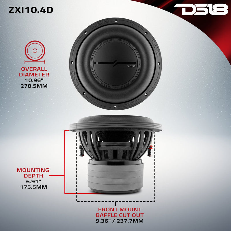 Load image into Gallery viewer, ZXI 10" High Excursion Subwoofer Quad Stacked Magnets | 800W RMS DVC 4-Ohm