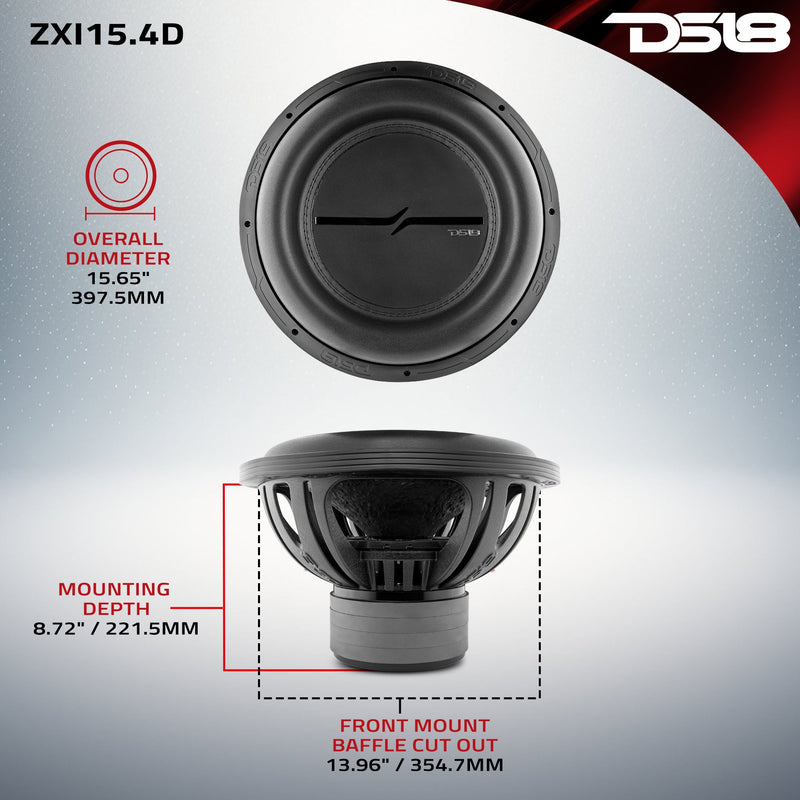 Load image into Gallery viewer, ZXI 15" High Excursion Subwoofer Quad Stacked Magnets | 1000W RMS DVC 4-Ohm