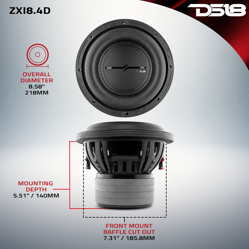 Load image into Gallery viewer, ZXI 8" High Excursion Subwoofer Quad Stacked Magnets | 600W RMS DVC 4-Ohm