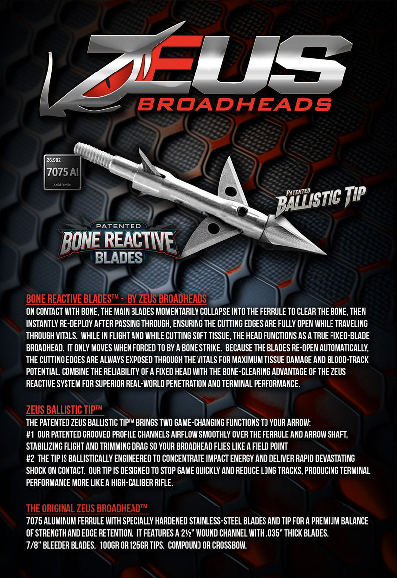 Load image into Gallery viewer, ZEUS BROADHEADS 100GR OR 125GR (3 PACK)