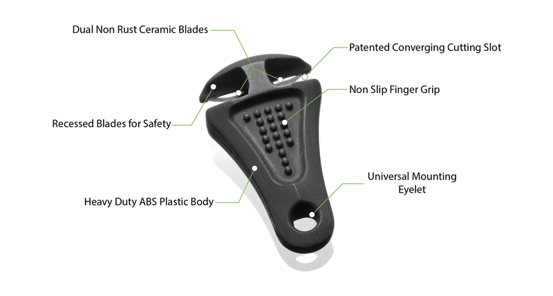Load image into Gallery viewer, Line Cutterz Ceramic Blade Zipper Pull - Black