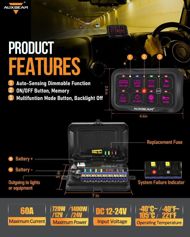 Load image into Gallery viewer, AUXBEAM AR-800 RGB Switch Panel, Off Road Lights Controller