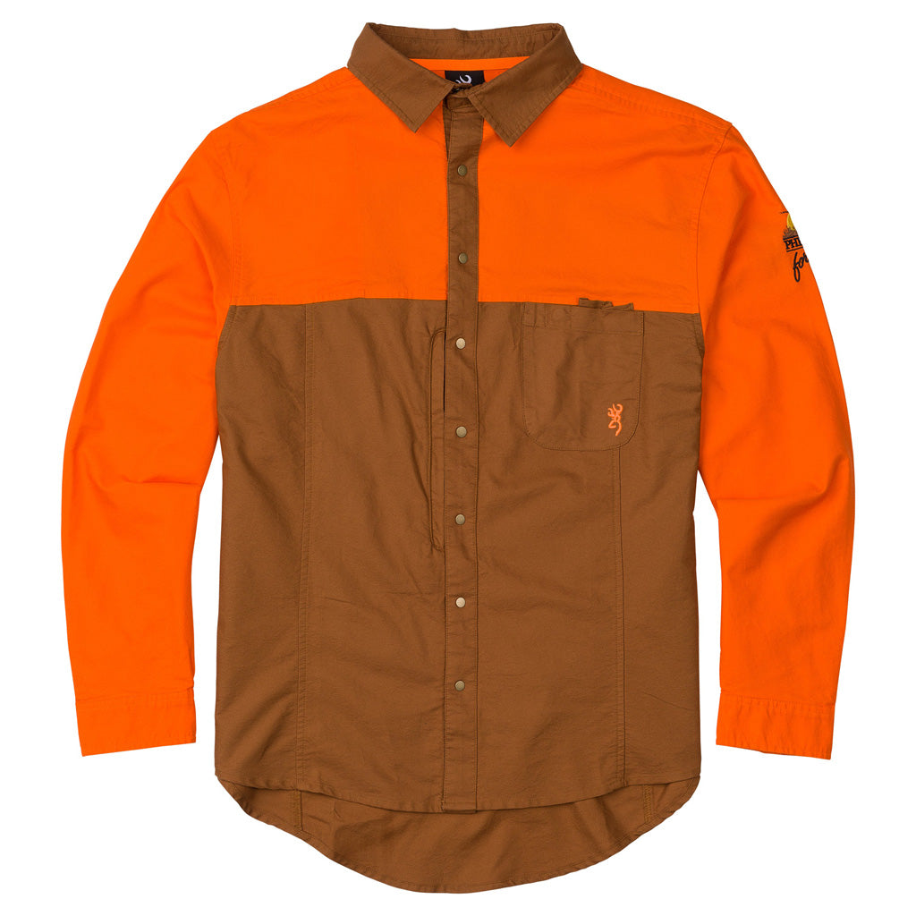 Browning Midweight Upland Shirt Tan/Blaze Large