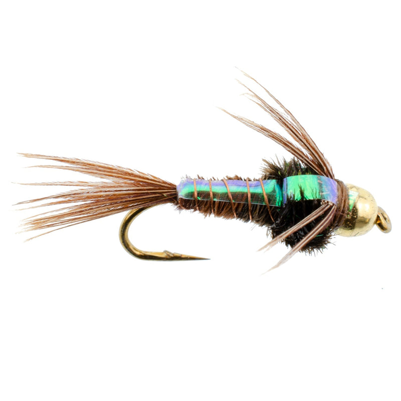 Load image into Gallery viewer, Bead Head Flash Back Pheasant Tail Nymph 1 Dozen Fly Fishing Flies Size 16