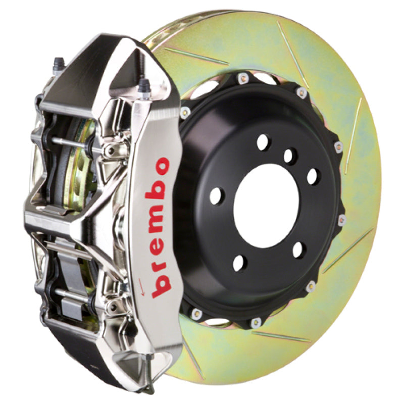 Brembo 03-08 SL500 Front GTR BBK 6 Piston Billet 355x32 2pc Rotor Slotted Type1-Nickel