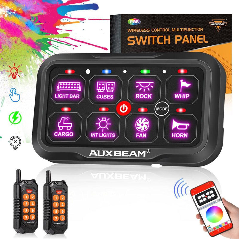 Load image into Gallery viewer, AC Series 8/12 Gang RGB Switch Panel with APP&Remote Control, Toggle/ Momentary/ Pulsed Mode Supported
