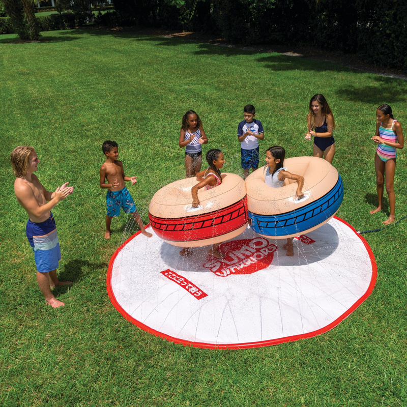 Load image into Gallery viewer, WOW Watersports 10ft Sumo Wrestling Spray Pad with 2 Sumo Belly-Bumpers