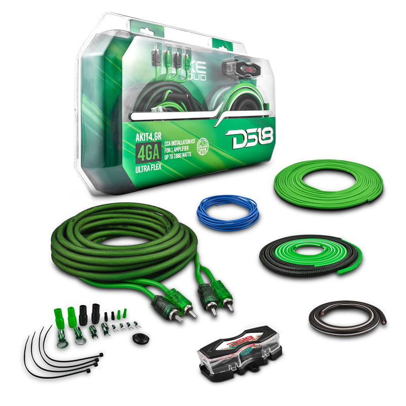 Load image into Gallery viewer, 4-GA Amplifier Installation Wiring Kit - Green