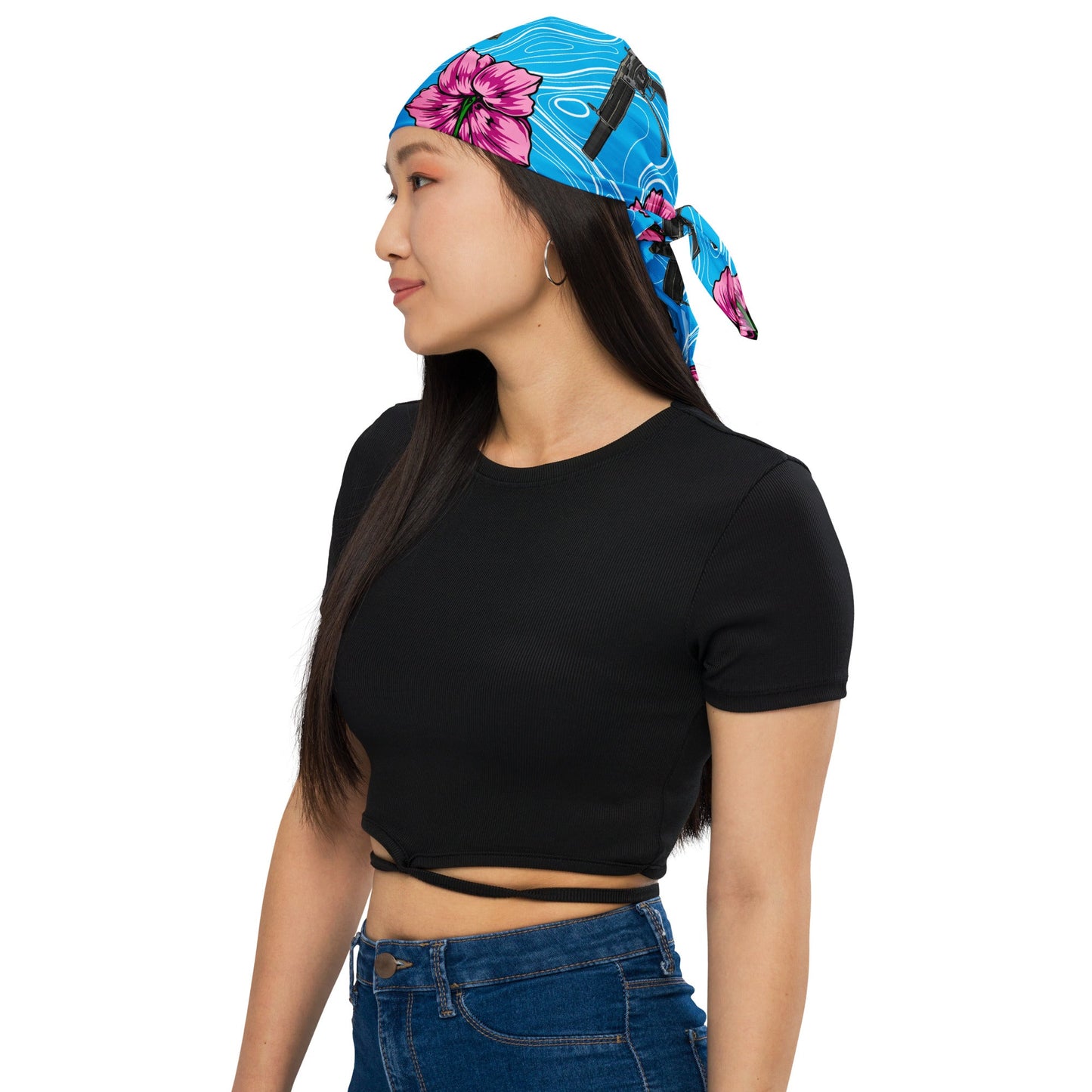 High Capacity Hibiscus Blue Bandana