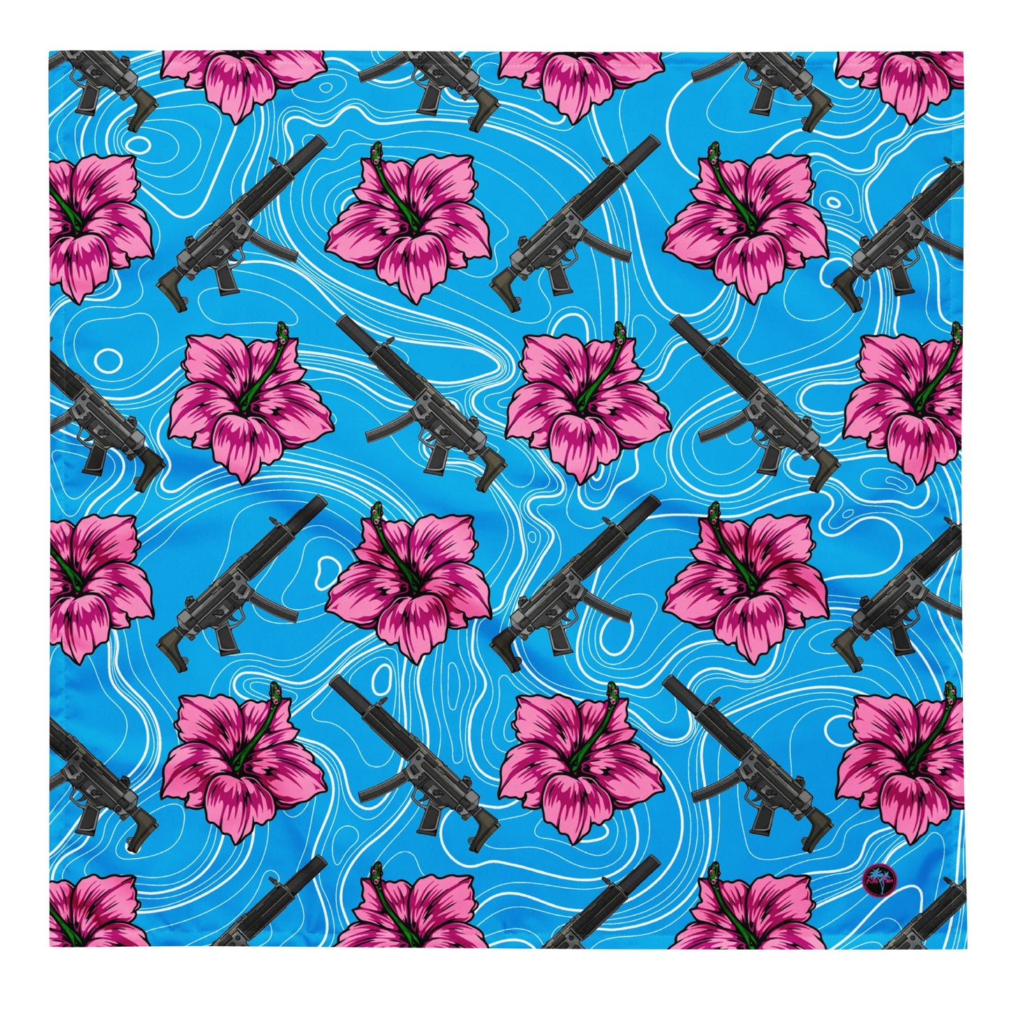 High Capacity Hibiscus Blue Bandana