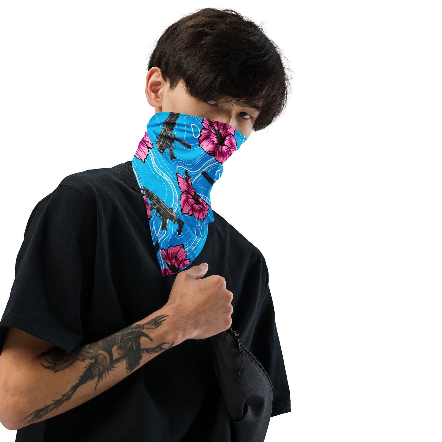 High Capacity Hibiscus Blue Bandana
