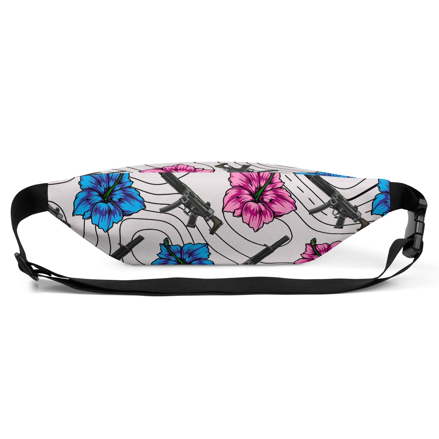 Rad Palm High Capacity Hibiscus White Fanny Pack