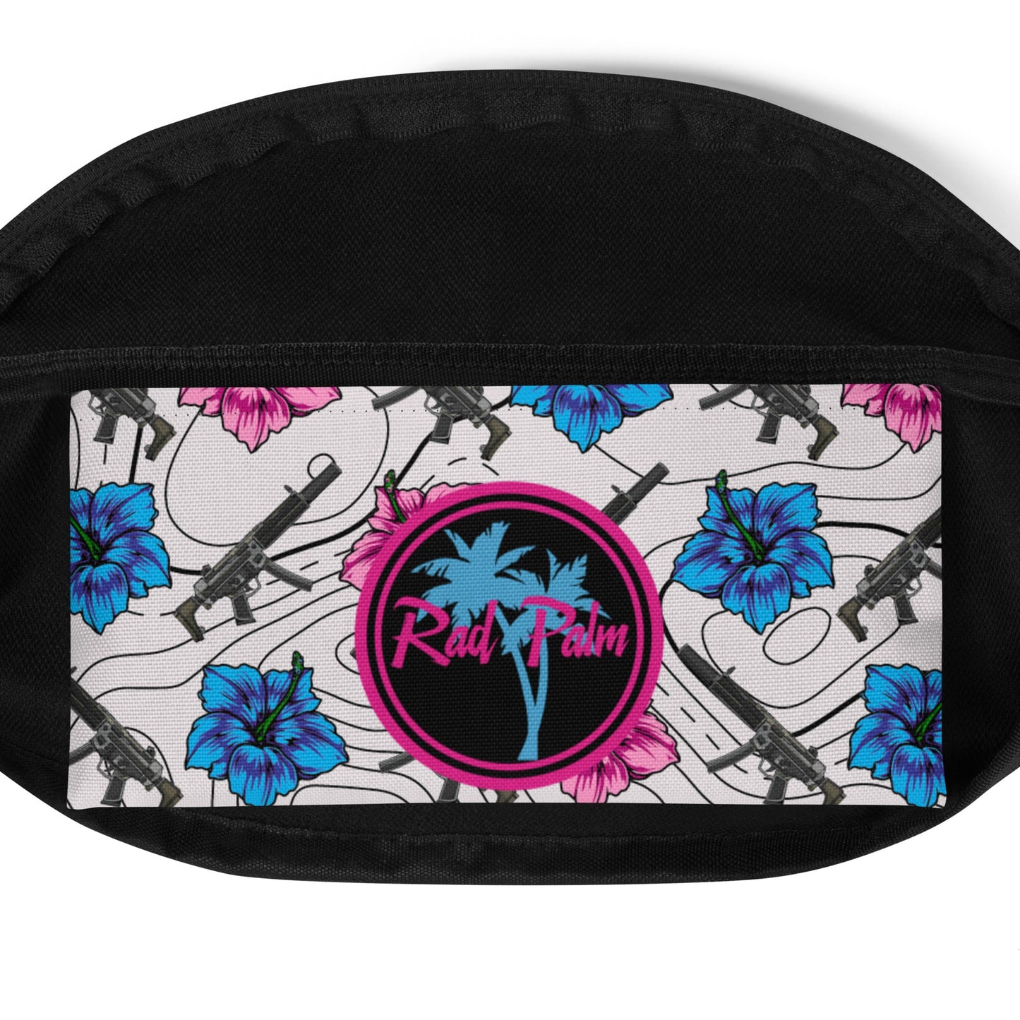 Rad Palm High Capacity Hibiscus White Fanny Pack