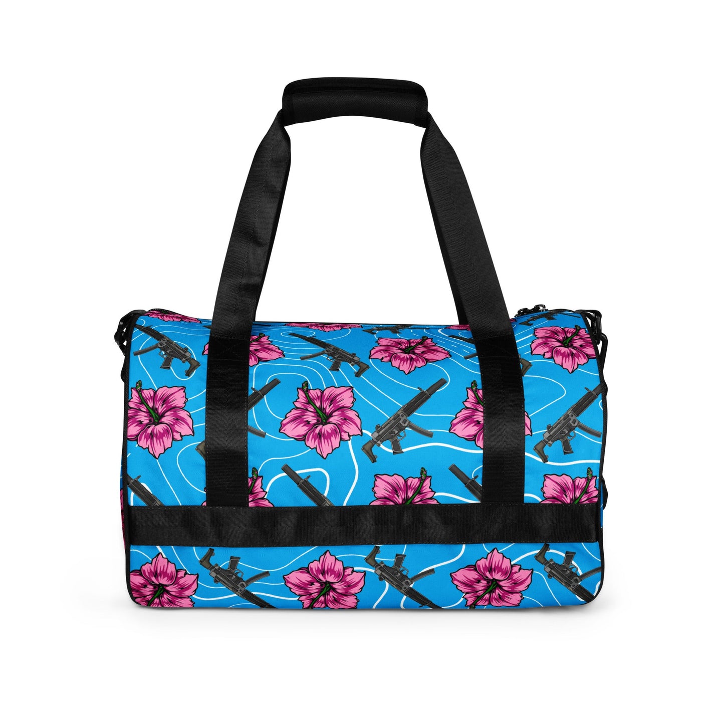 High Capacity Hibiscus Blue Gym Bag