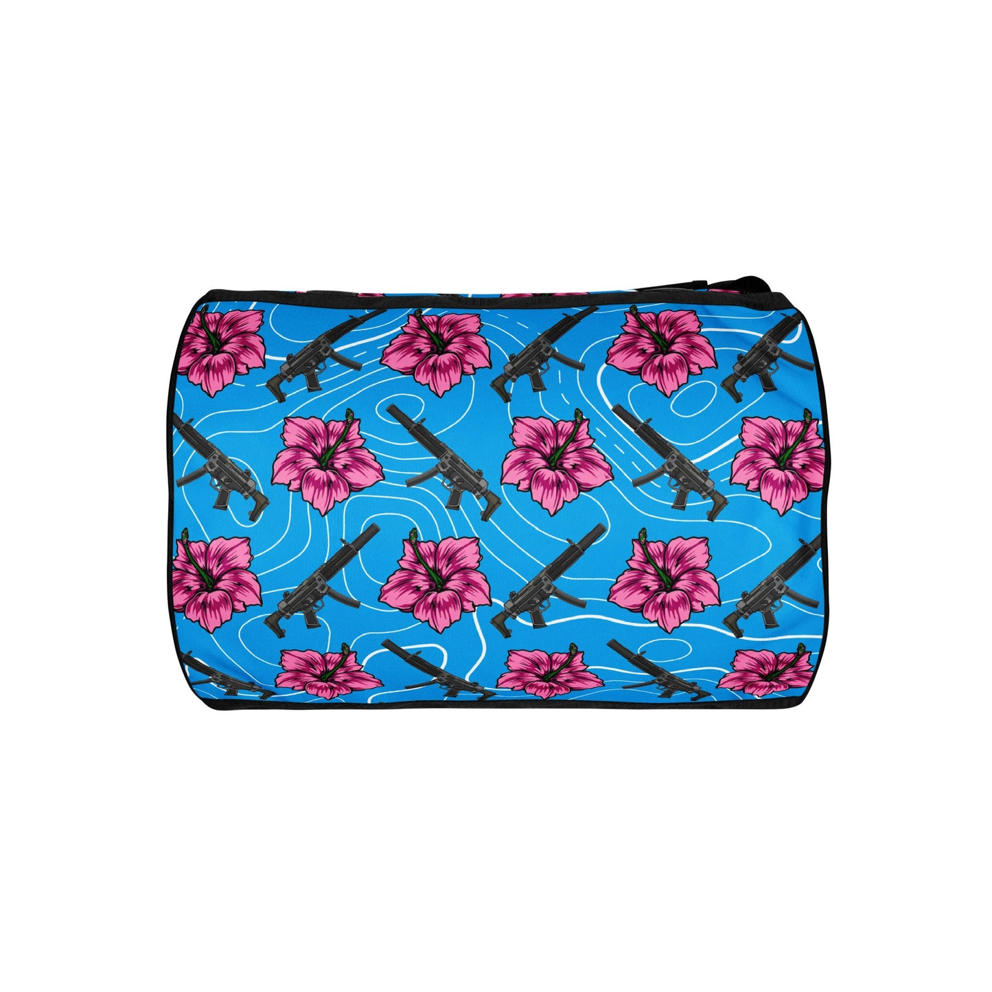 High Capacity Hibiscus Blue Gym Bag