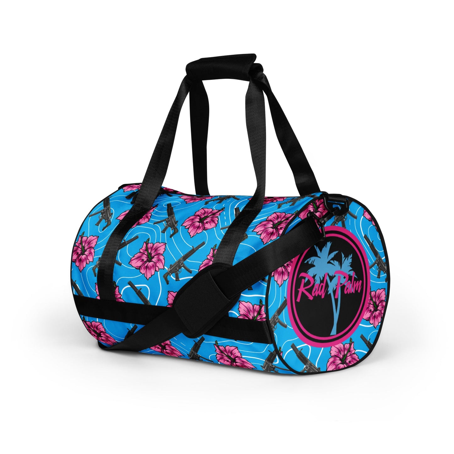 High Capacity Hibiscus Blue Gym Bag
