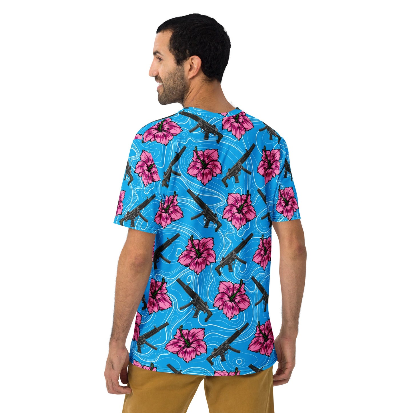 Rad Palm High Capacity Hibiscus Blue Men's T-Shirt