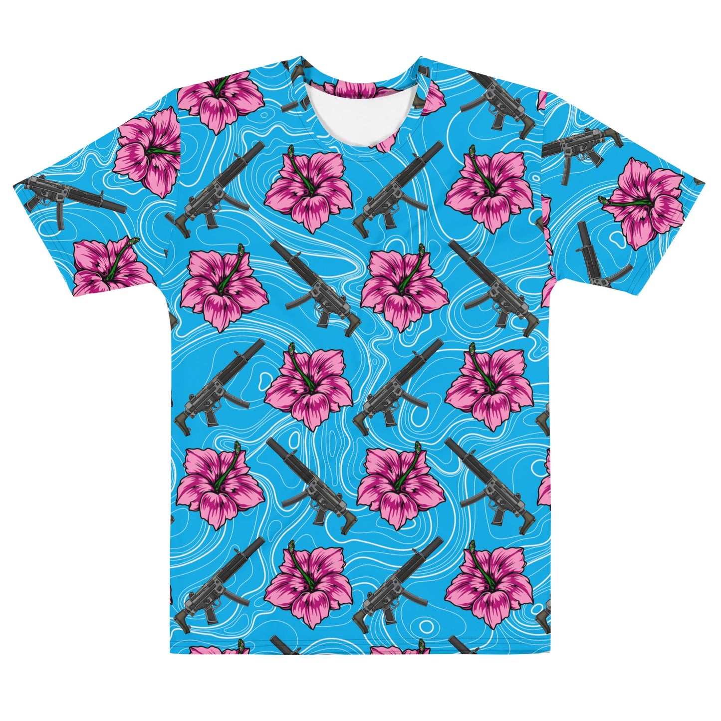 Rad Palm High Capacity Hibiscus Blue Men's T-Shirt