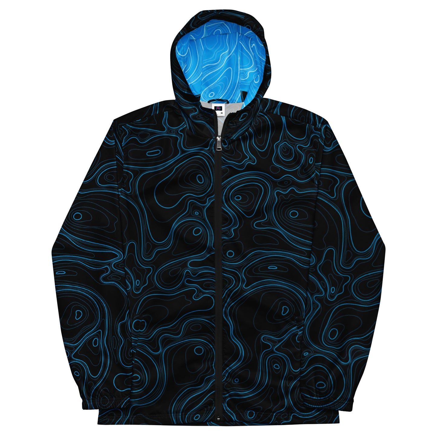 Rad Palm Black Topographic Men’s Windbreaker