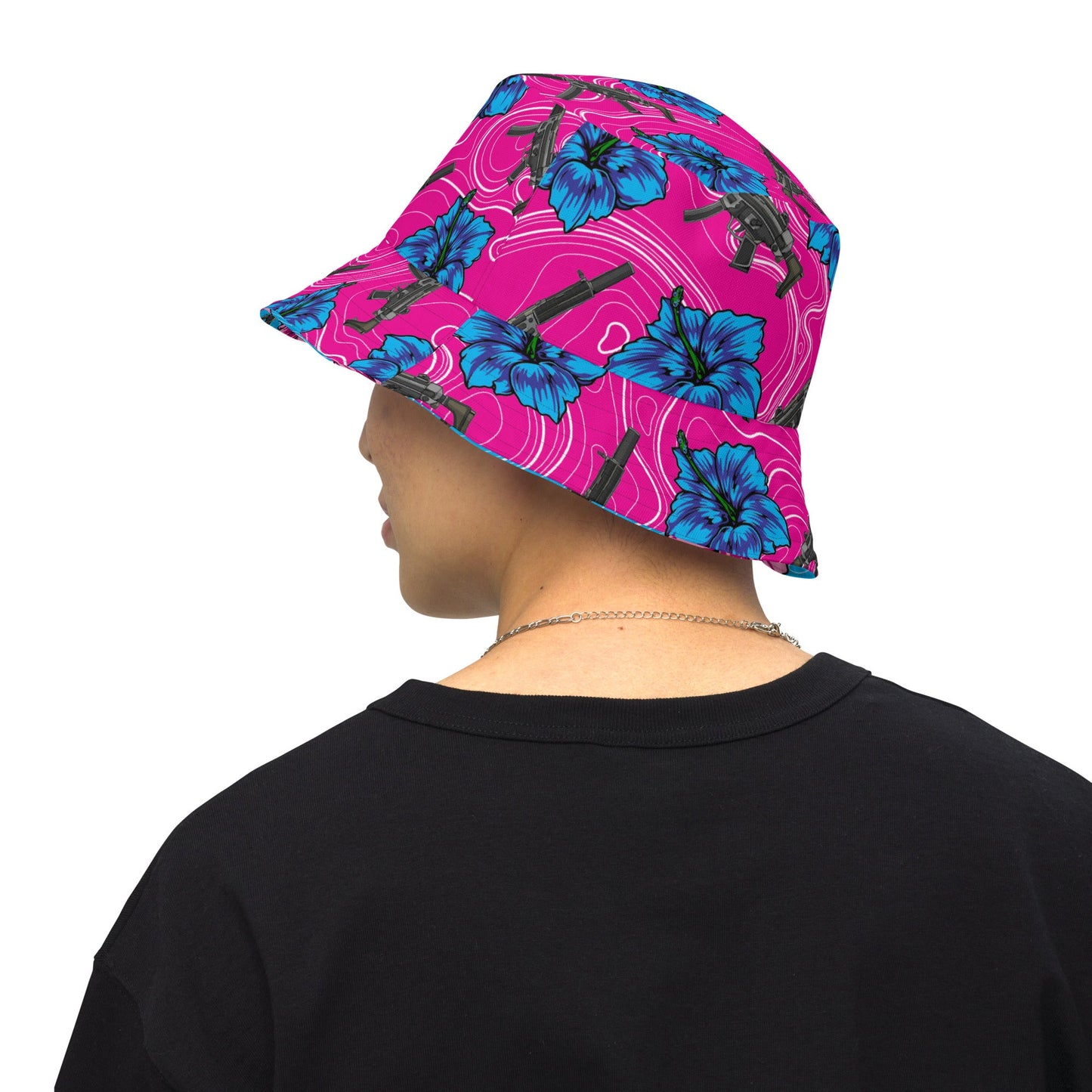 Rad Palm High Capacity Hibiscus Reversible Bucket Hat