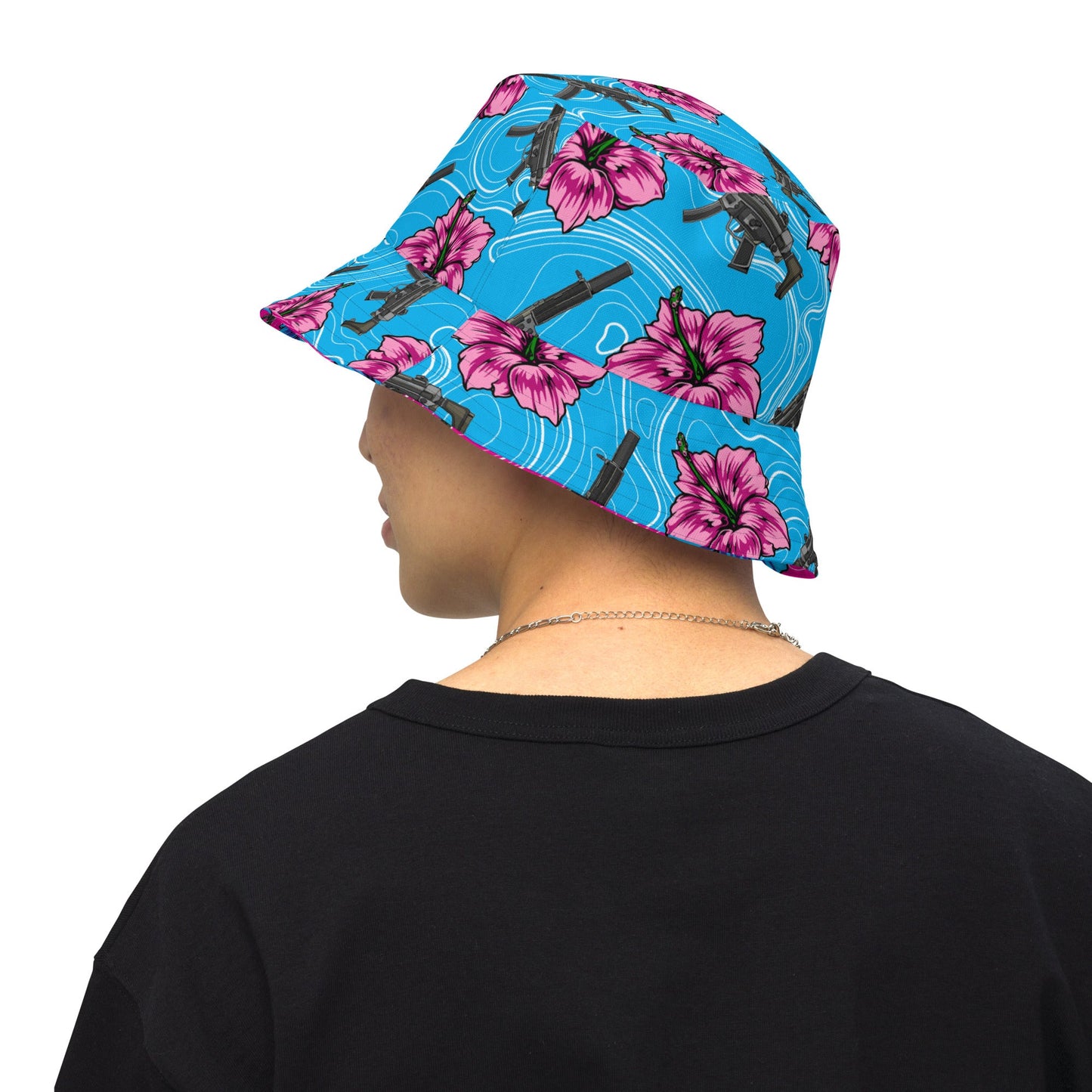 Rad Palm High Capacity Hibiscus Reversible Bucket Hat