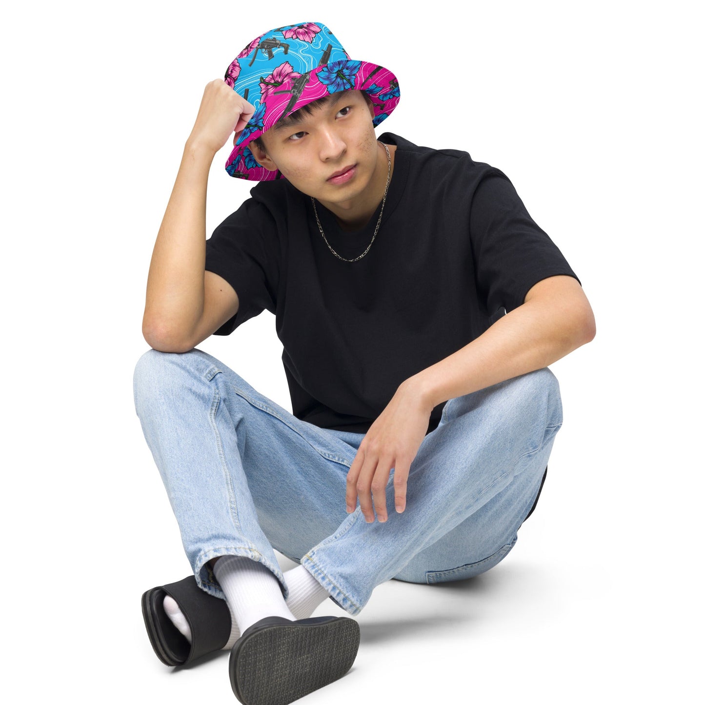 Rad Palm High Capacity Hibiscus Reversible Bucket Hat