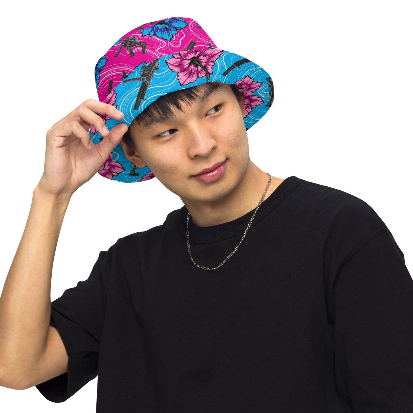 Rad Palm High Capacity Hibiscus Reversible Bucket Hat