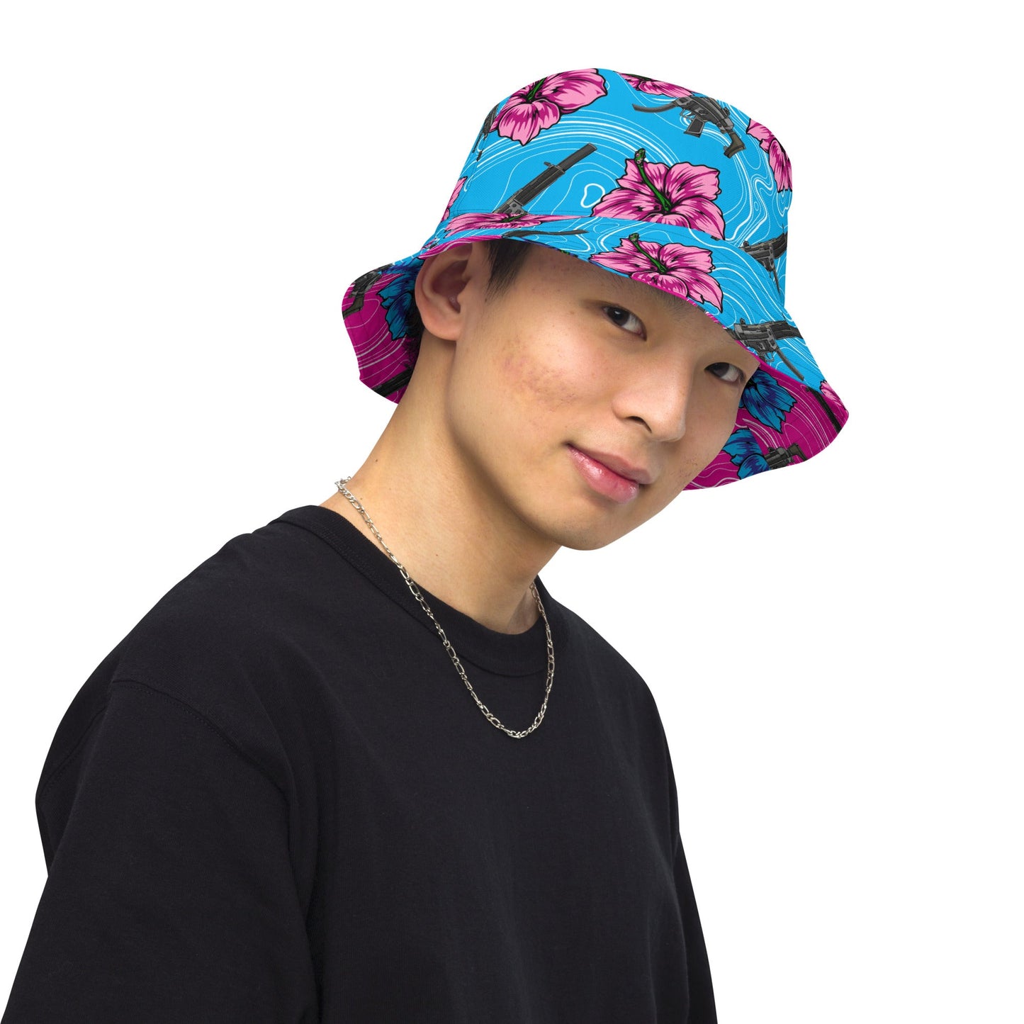 Rad Palm High Capacity Hibiscus Reversible Bucket Hat