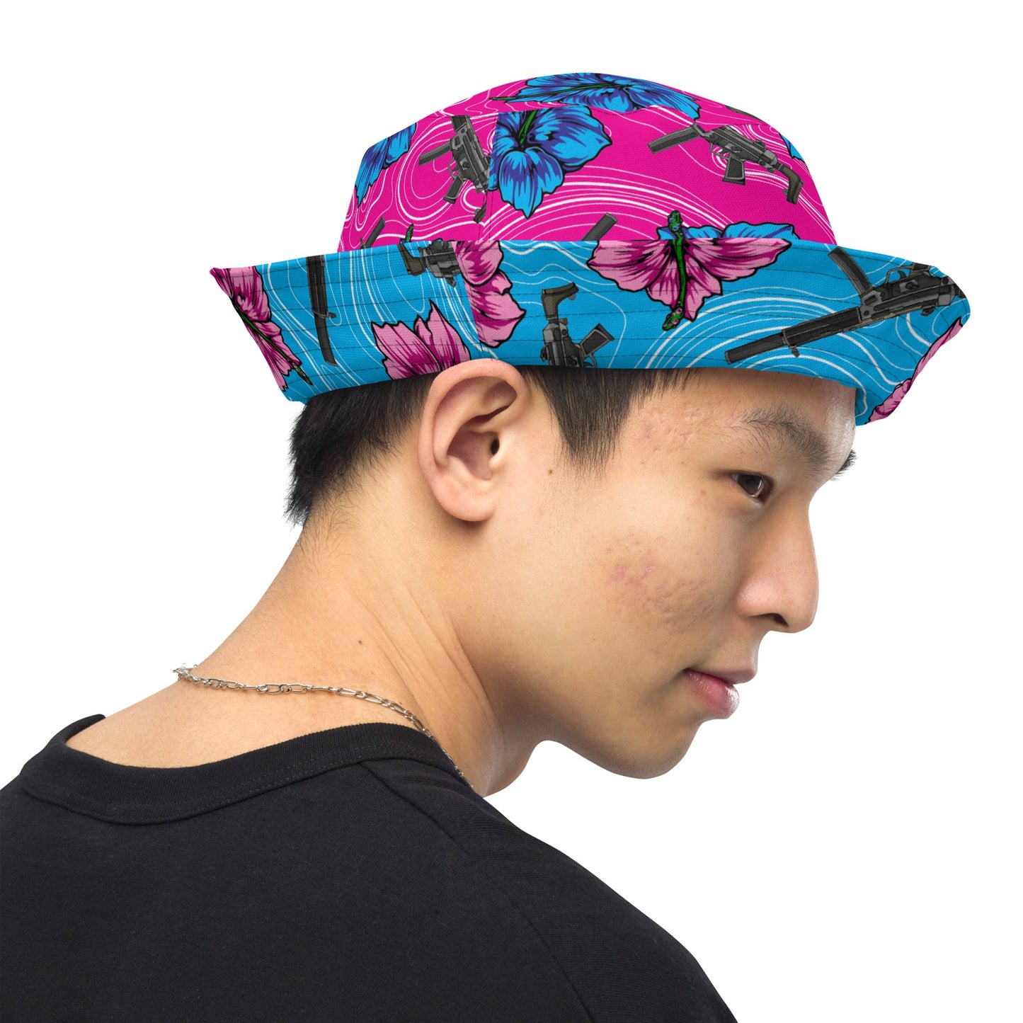 Rad Palm High Capacity Hibiscus Reversible Bucket Hat