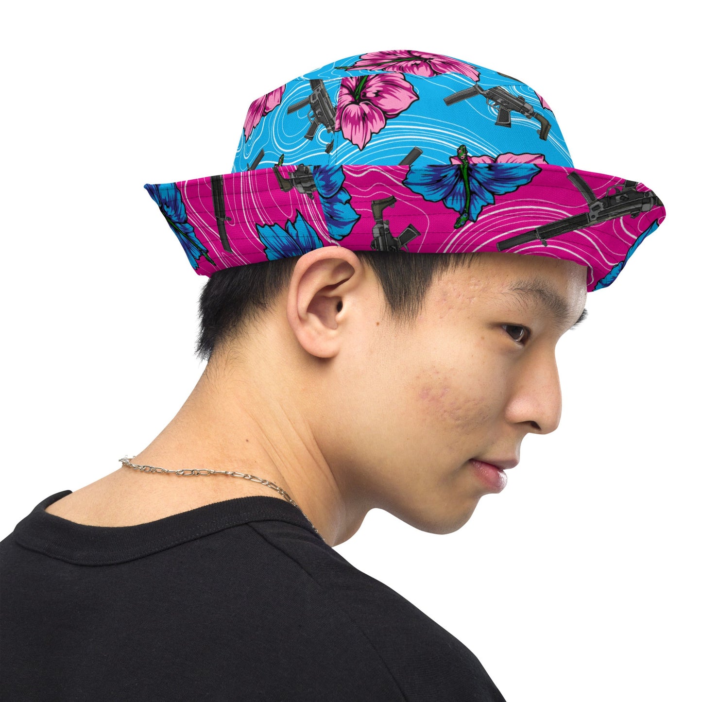 Rad Palm High Capacity Hibiscus Reversible Bucket Hat