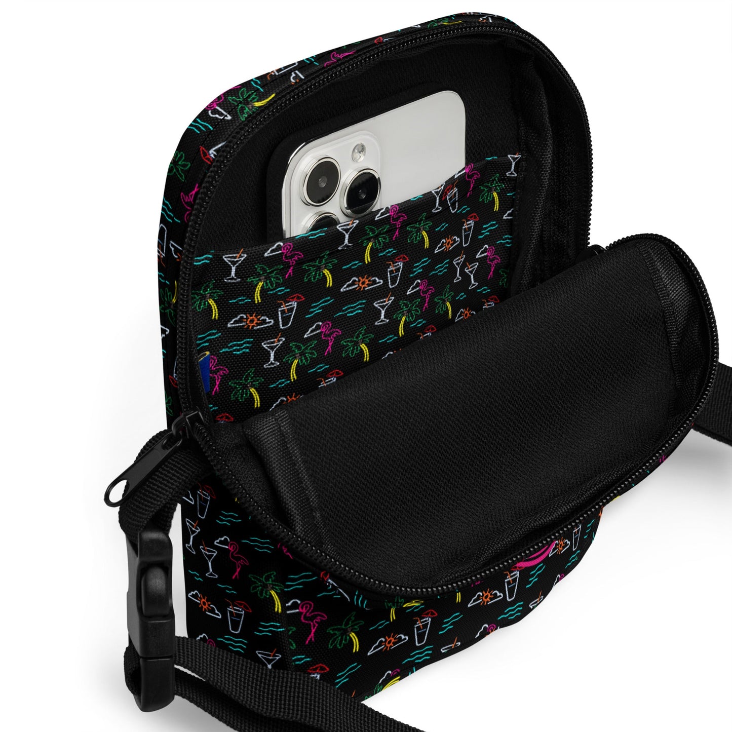 Five O'Clock Somewhere Black Utility Crossbody Bag