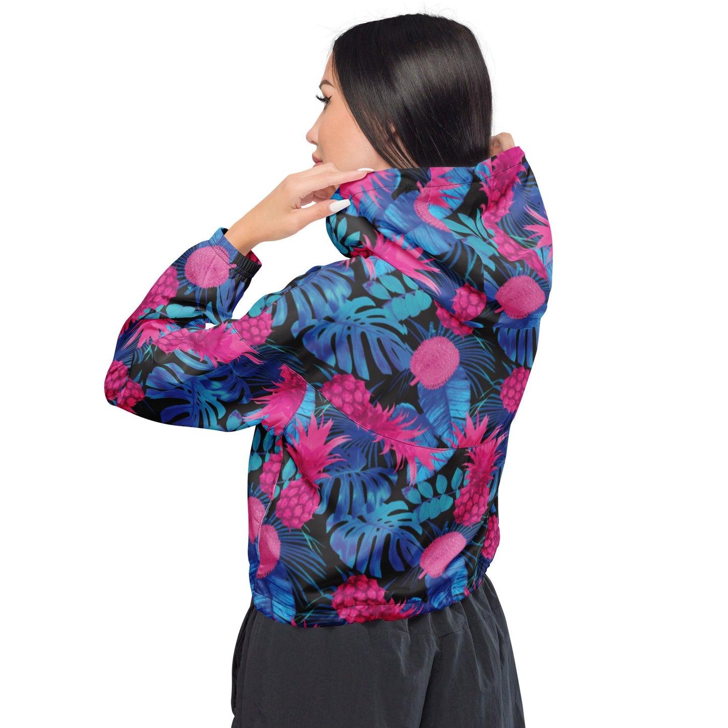 Rad Palm Pineapple Express Women’s Cropped Windbreaker