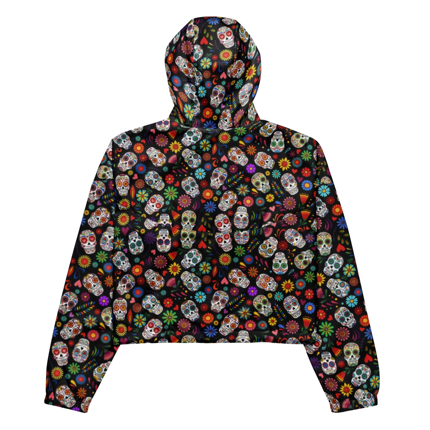 Rad Palm Dia De Los Muertos Women’s Cropped Windbreaker