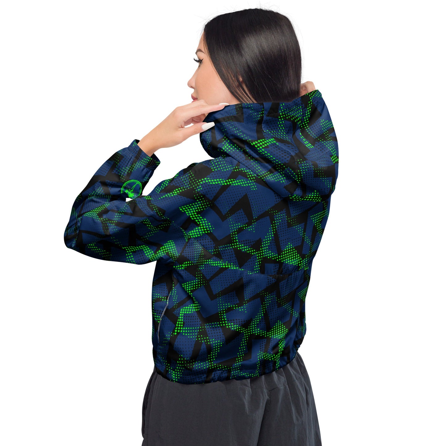 Rad Palm 2023 Navy Women’s Cropped Windbreaker