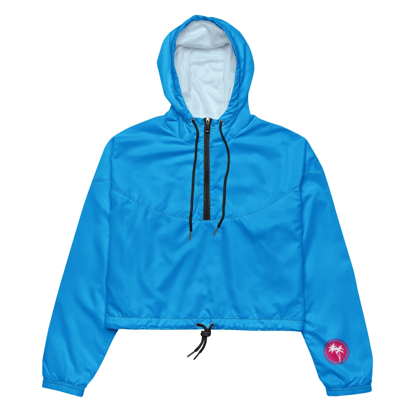Rad Palm Bright Blue Women’s Cropped Windbreaker