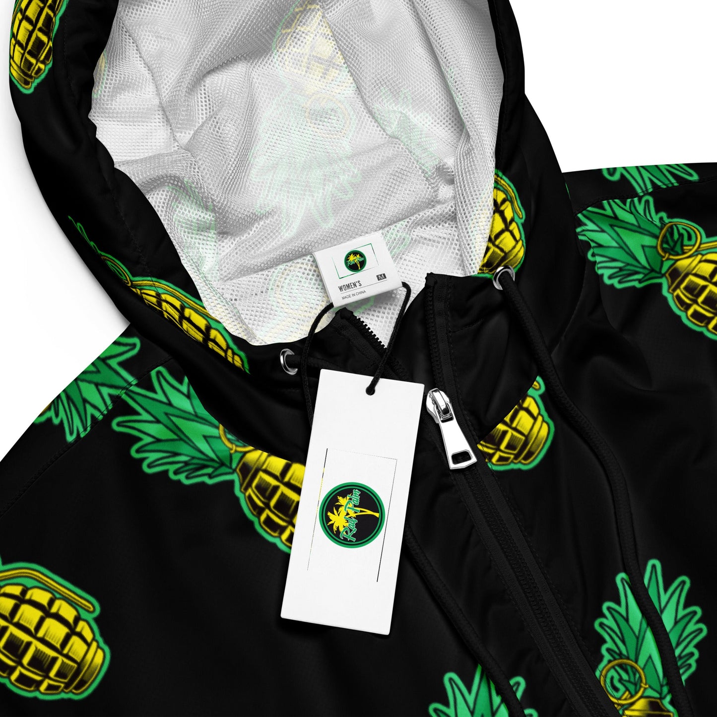 Rad Palm Pineapple Death Women's Cropped Windbreaker