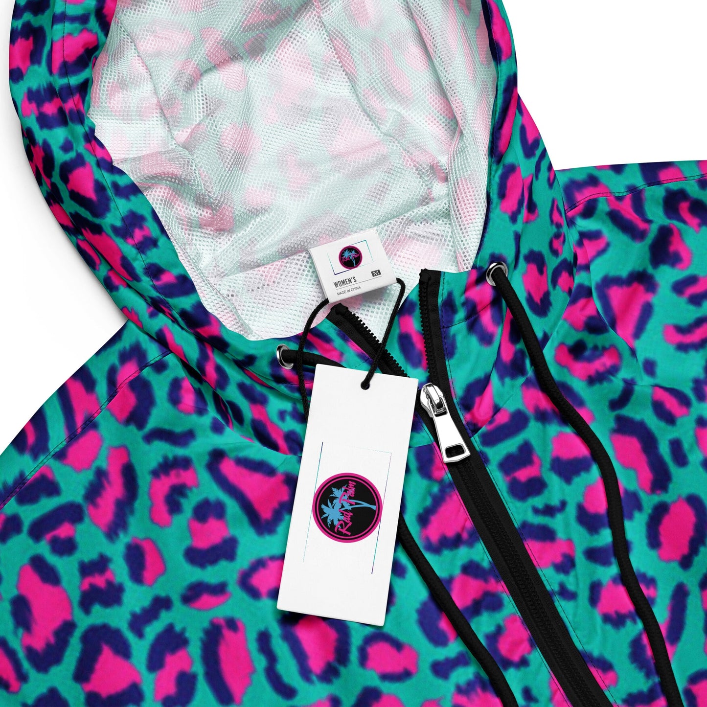 Rad Palm Neon Leopard Women’s Cropped Windbreaker